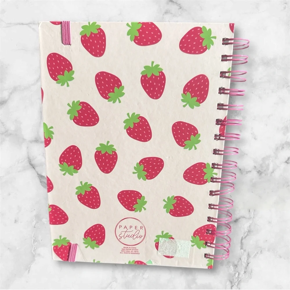 Paper Studio Strawberry Themed Notebook with Pink Pen NEW - Picture 2 of 2